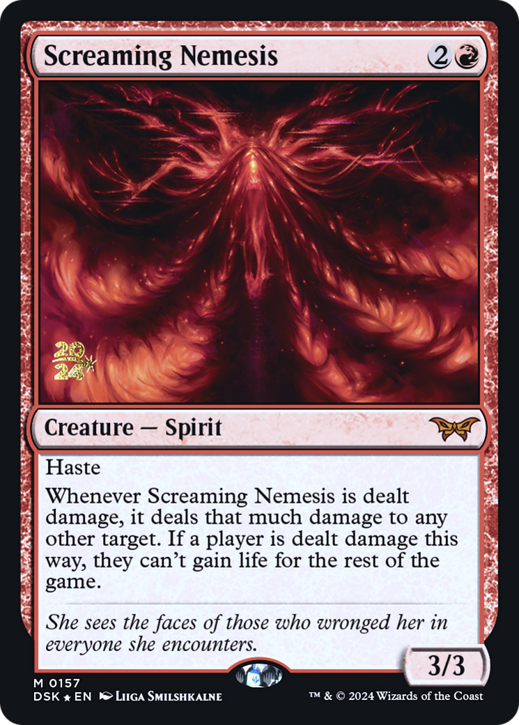 Screaming Nemesis (PRE-157S) [Duskmourn: House of Horror Promos] Foil
