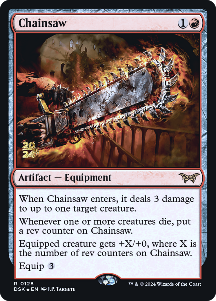Chainsaw (PRE-128S) [Duskmourn: House of Horror Promos] Foil