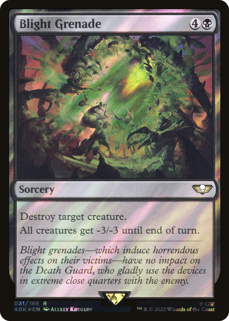 Blight Grenade (Surge Foil) (40K-031) [Warhammer 40,000 Commander] Foil