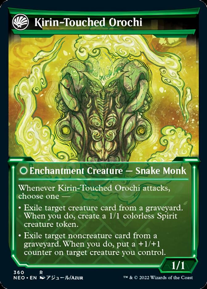 Teachings of the Kirin // Kirin-Touched Orochi (NEO-360) [Kamigawa: Neon Dynasty]: (Showcase, fandfc) Foil