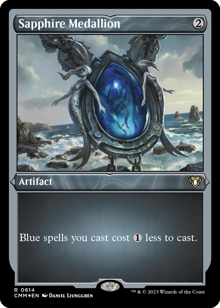Sapphire Medallion (Foil Etched) (CMM-614) [Commander Masters] Foil