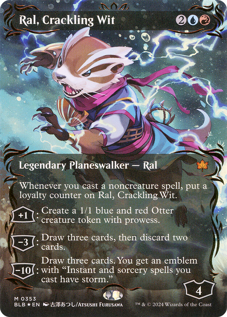 Ral, Crackling Wit (BLB-353) [Bloomburrow]: (Showcase) (Borderless) Foil