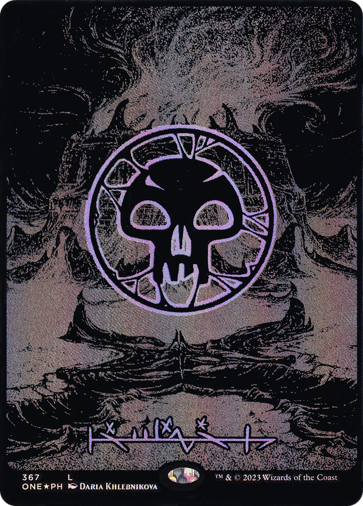 Swamp (ONE-367) [Phyrexia: All Will Be One] (Borderless) Foil