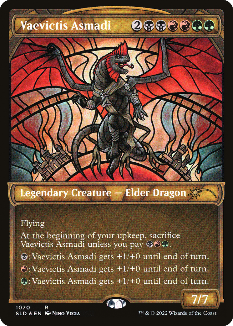 Vaevictis Asmadi (Stained Glass) (Textured Foil) (SLD-1070) (Showcase) [Secret Lair Drop] Foil