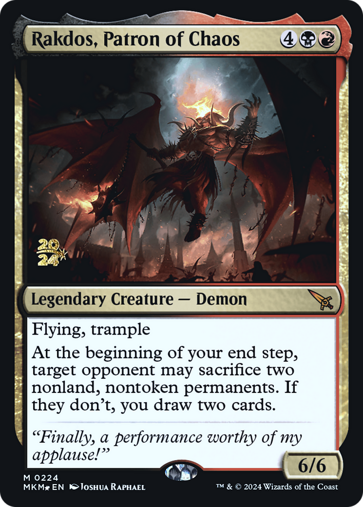 Rakdos, Patron of Chaos (PRE-224S) [Murders at Karlov Manor Promos] Foil