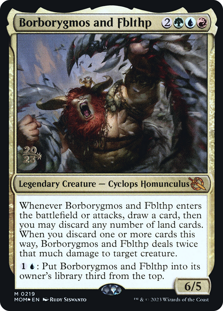 Borborygmos and Fblthp (PRE-219S) [March of the Machine Promos] Foil