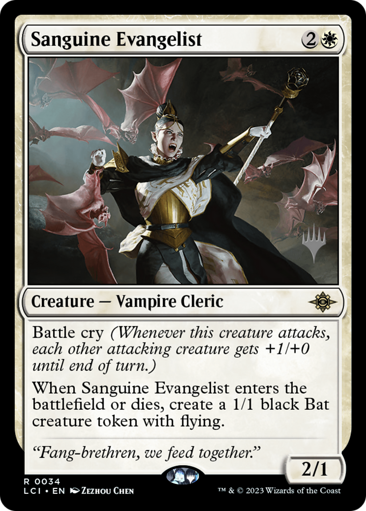 Sanguine Evangelist (PPLCI-034) [Promo Pack: The Lost Caverns of Ixalan Promos]