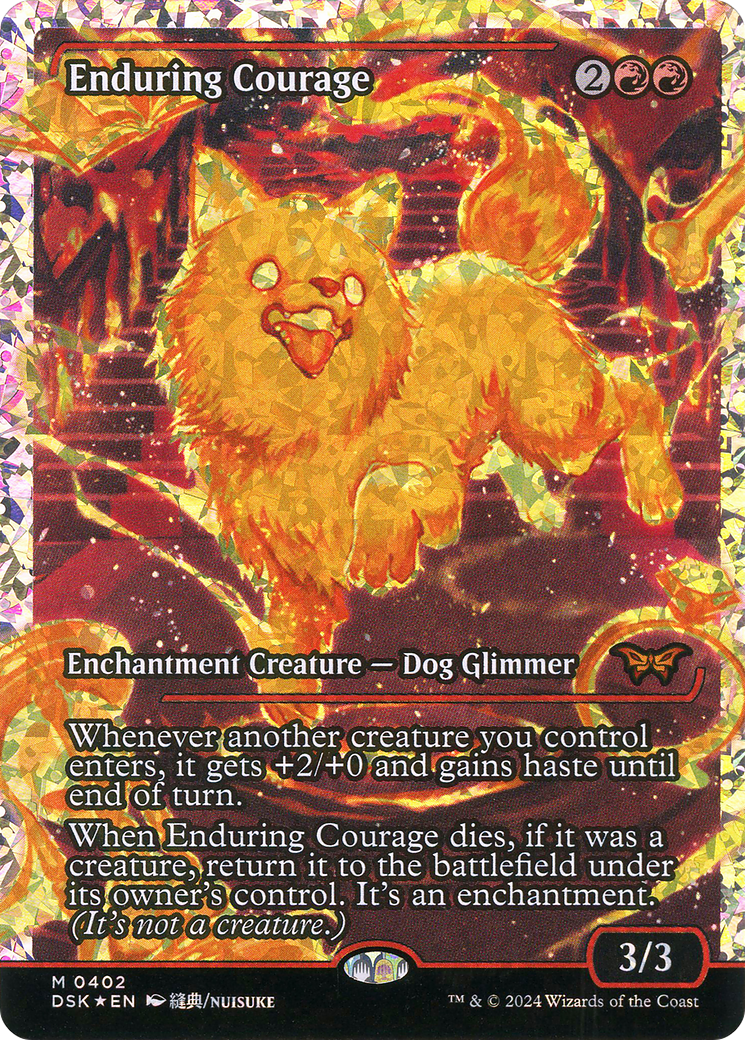 Enduring Courage (DSK-402) [Duskmourn: House of Horror]: (Showcase) Foil