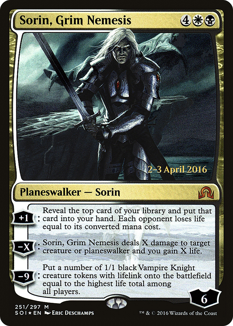Sorin, Grim Nemesis (PRE-251S) [Shadows over Innistrad Promos] Foil