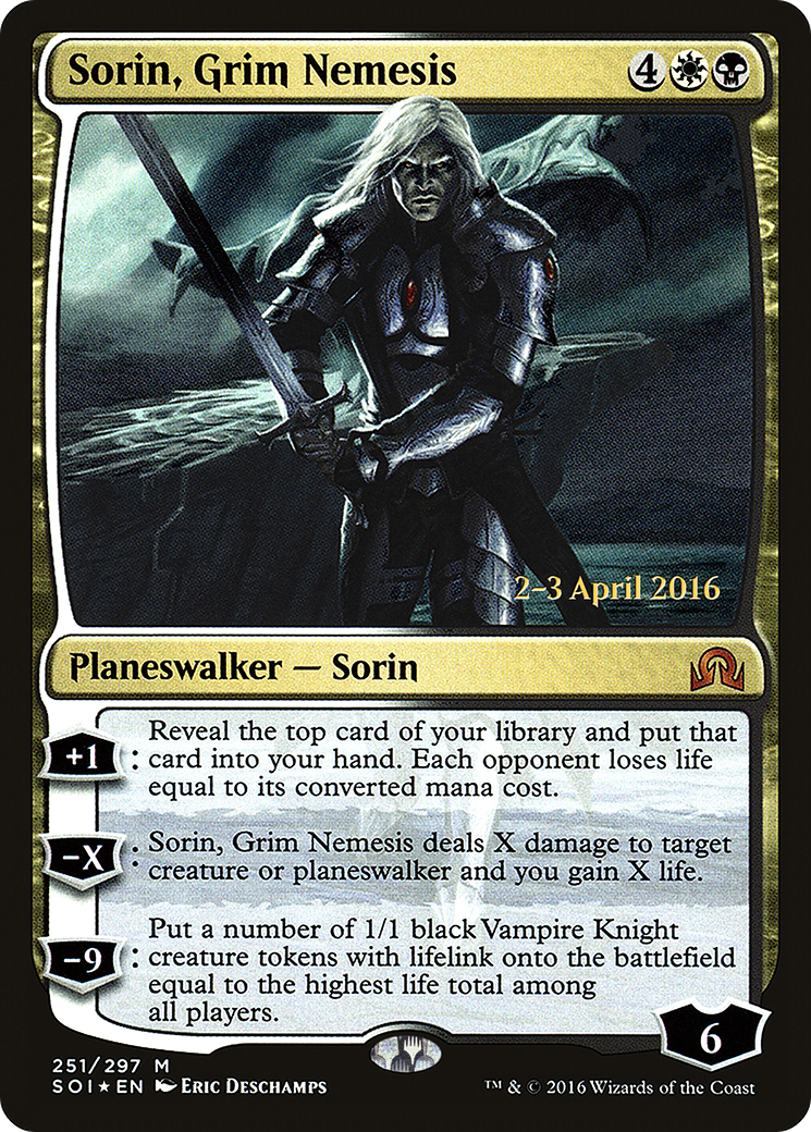 Sorin, Grim Nemesis (PRE-251S) [Shadows over Innistrad Promos] Foil