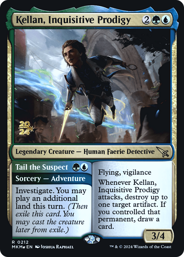 Kellan, Inquisitive Prodigy // Tail the Suspect (PRE-212S) [Murders at Karlov Manor Promos] Foil
