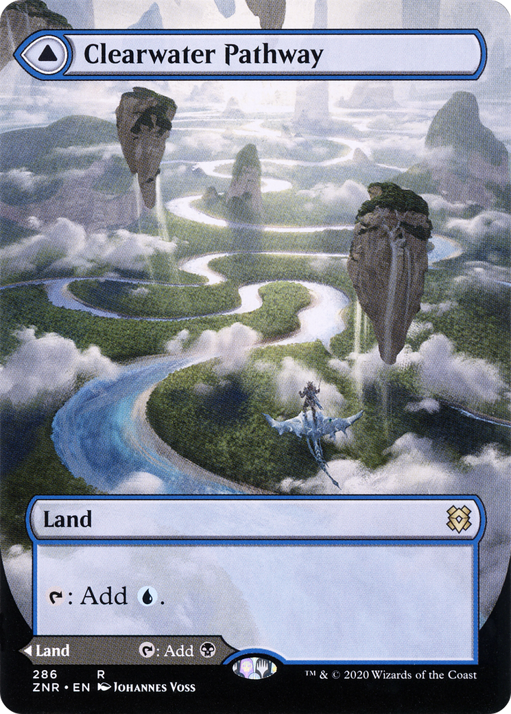 Clearwater Pathway // Murkwater Pathway (ZNR-286) [Zendikar Rising]: (Showcase) (Borderless) Foil