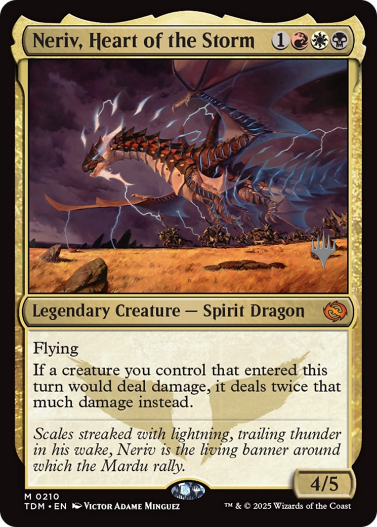 Neriv, Heart of the Storm (PPTDM-210) [Promo Pack: Tarkir: Dragonstorm] Foil