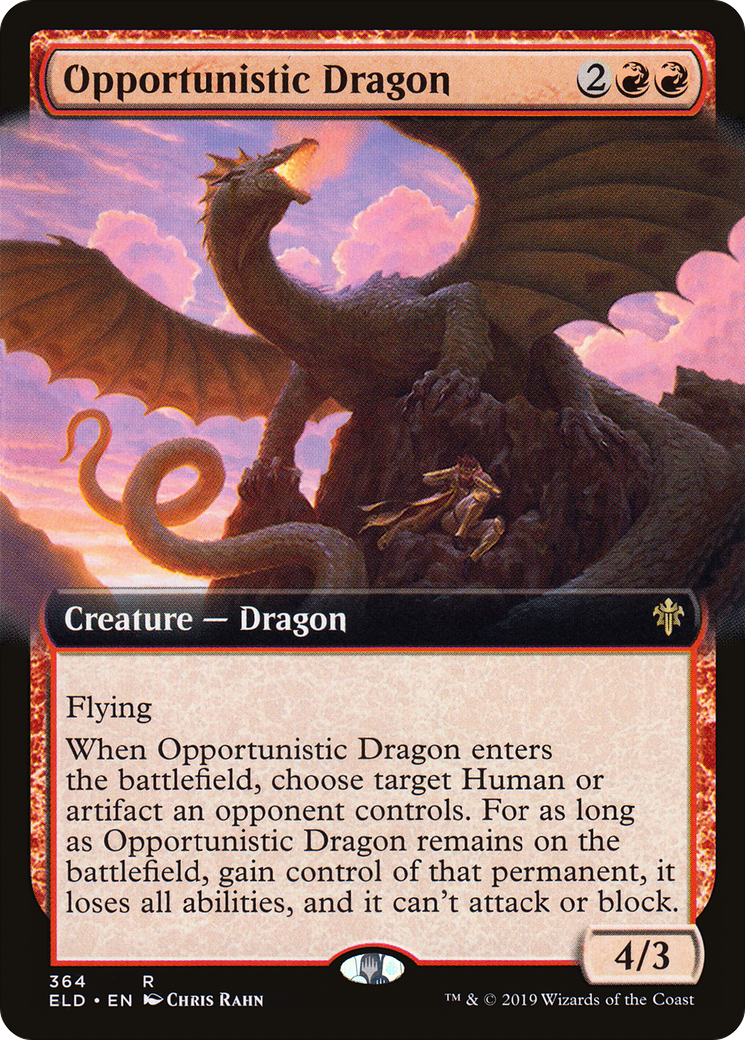 Opportunistic Dragon (Extended Art) (ELD-364) [Throne of Eldraine]