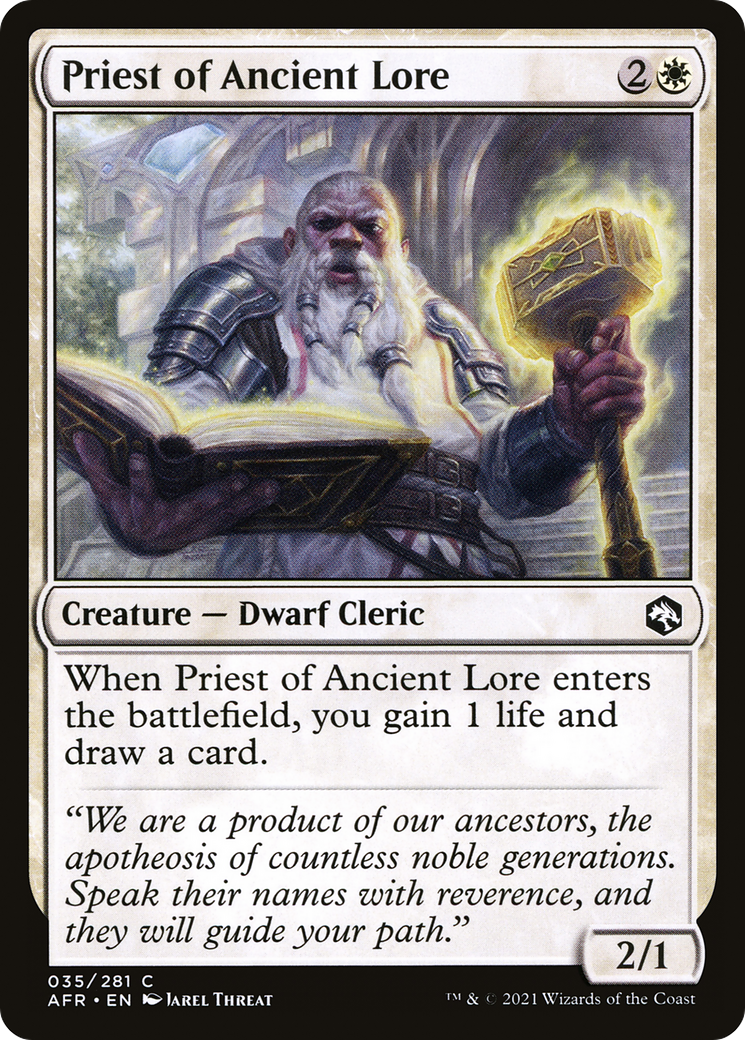Priest of Ancient Lore (AFR-035) [Adventures in the Forgotten Realms] Foil