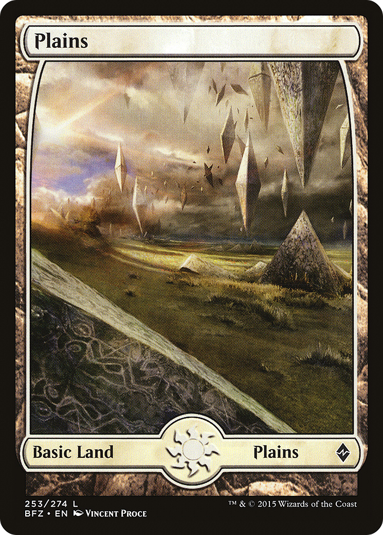 Plains (253) - Full Art (BFZ-253) [Battle for Zendikar] Foil