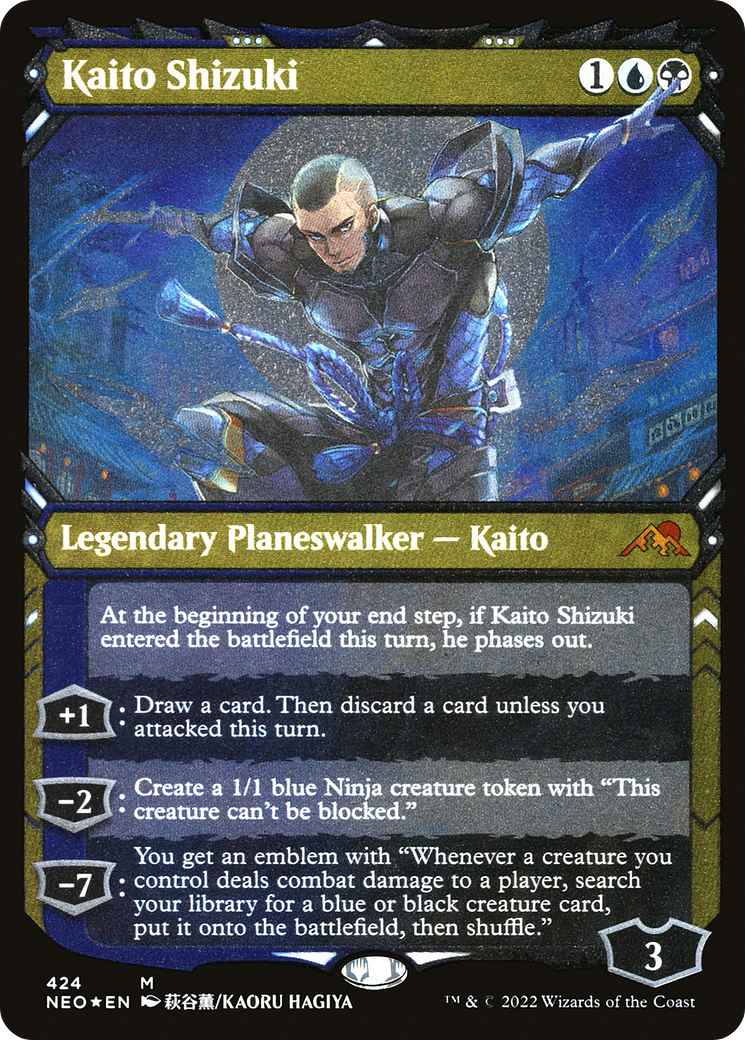 Kaito Shizuki (Showcase) (Foil Etched) (NEO-424) [Kamigawa: Neon Dynasty] Foil