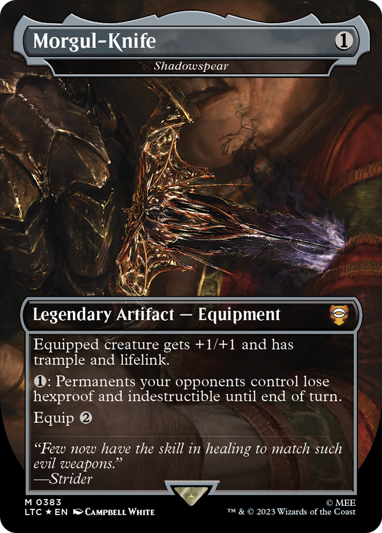 Morgul-Knife - Shadowspear (Surge Foil) (LTC-383) [Tales of Middle-earth Commander] / Morgul-Knife (Borderless) Foil