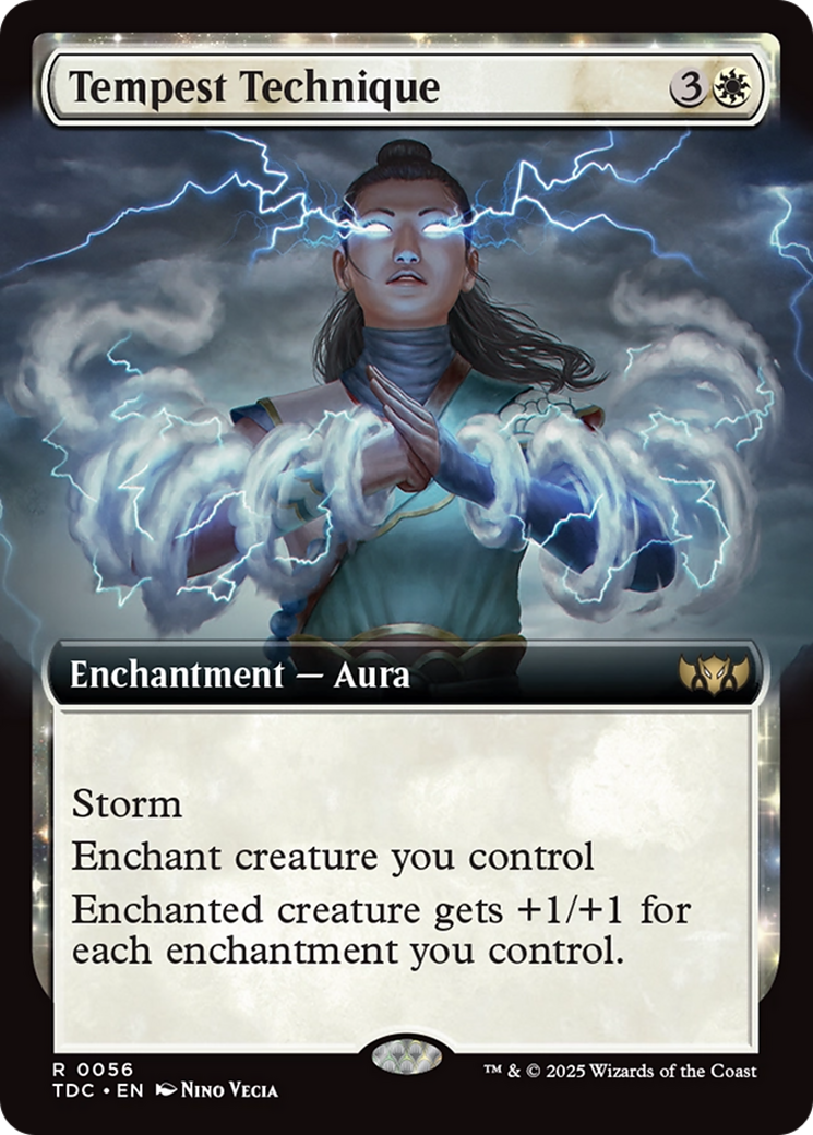 Tempest Technique (TDC-056) [Commander: Tarkir: Dragonstorm]: (enchantment, Extended Art)