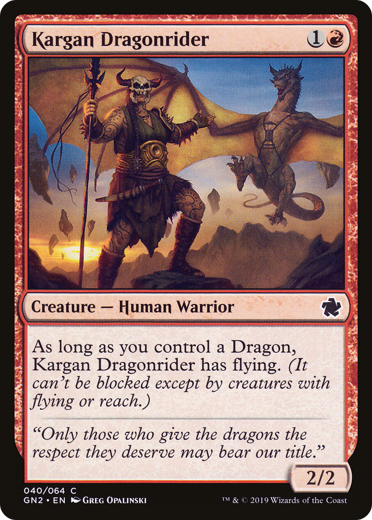 Kargan Dragonrider (GN2-040) [Game Night 2019]