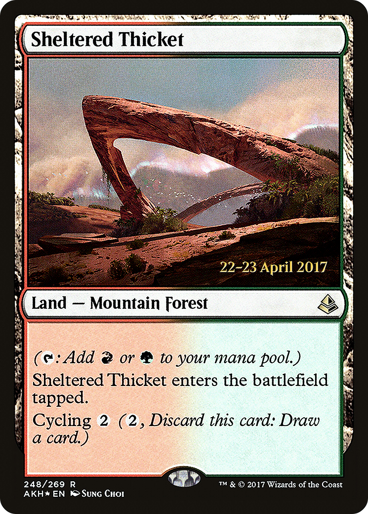 Sheltered Thicket (PRE-248S) [Amonkhet Promos] Foil