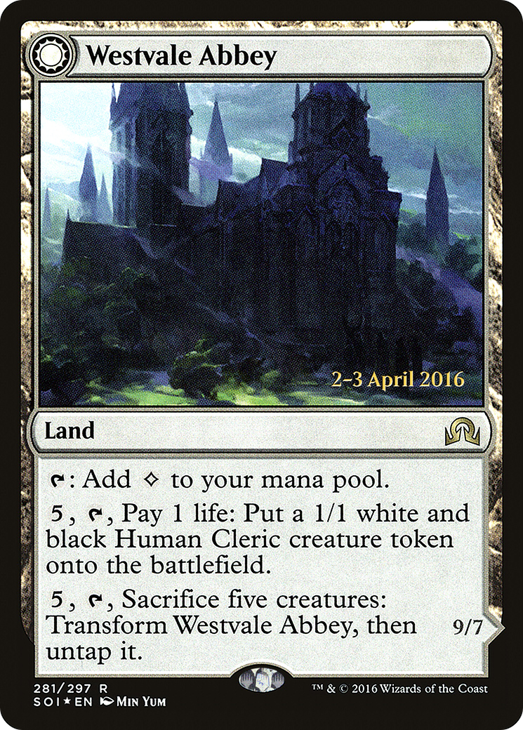 Westvale Abbey // Ormendahl, Profane Prince (PRE-281S) [Shadows over Innistrad Promos]: (Double Faced Transform) Foil