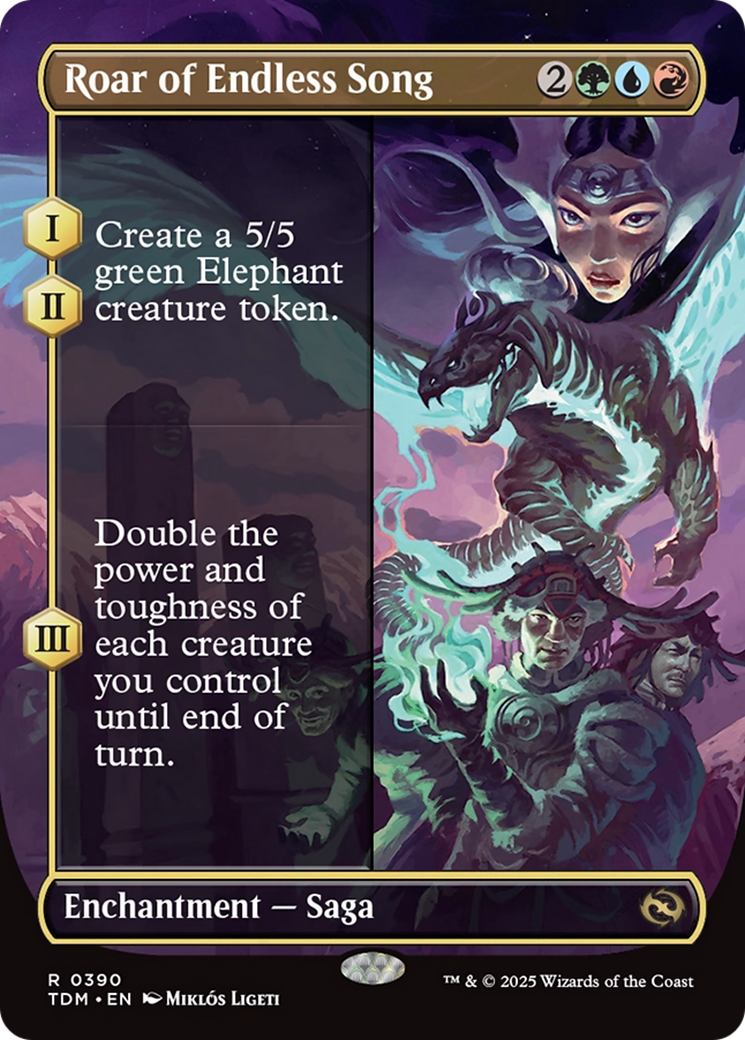 Roar of Endless Song (Borderless) (TDM-390) [Tarkir: Dragonstorm] Foil