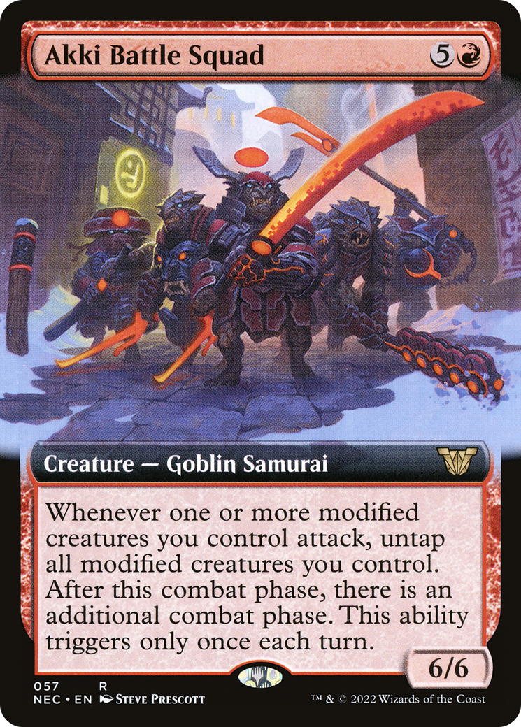 Akki Battle Squad (Extended Art) (NEC-057) [Neon Dynasty Commander]