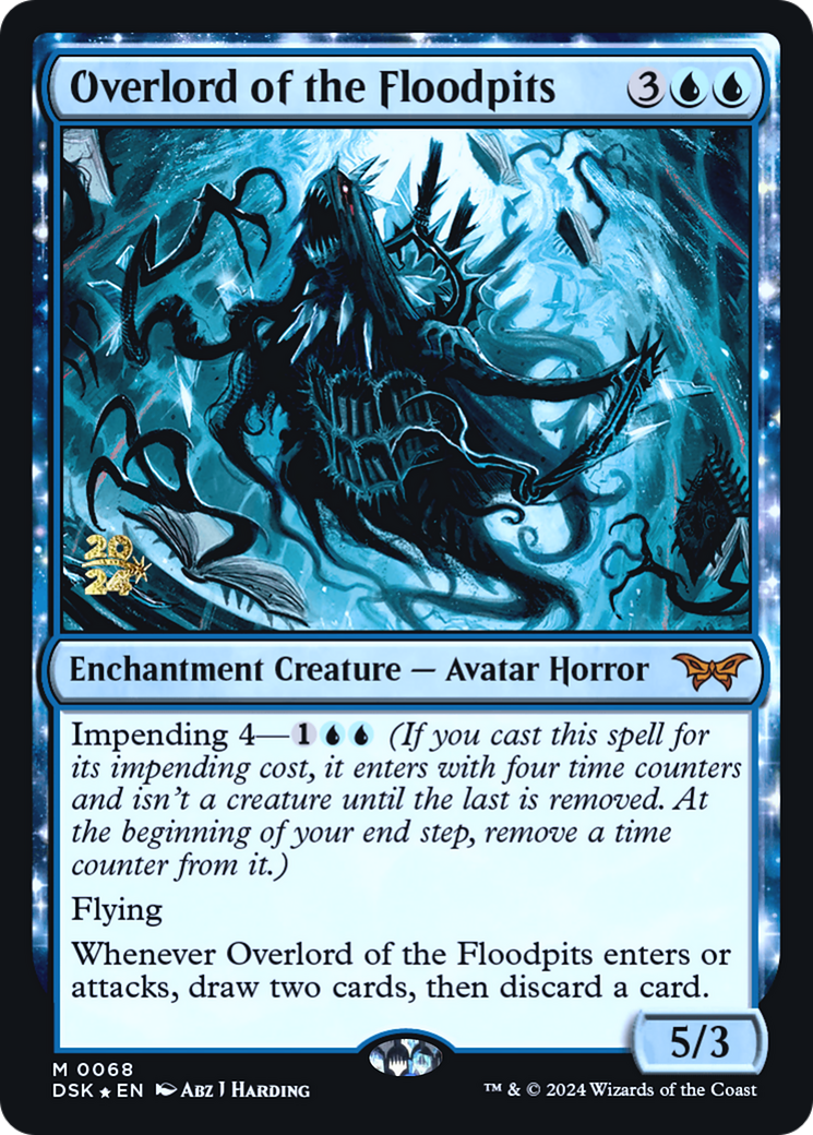 Overlord of the Floodpits (PRE-68S) [Duskmourn: House of Horror Promos]: (enchantment) Foil