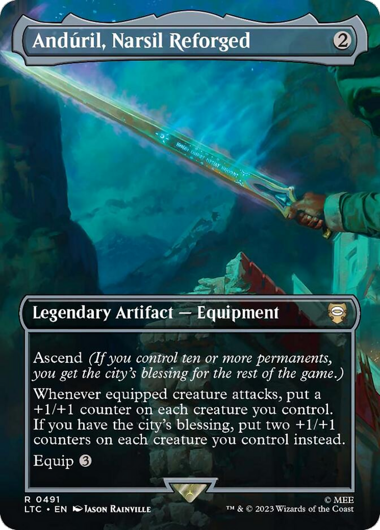 Anduril, Narsil Reforged (Borderless) (LTC-491) [Tales of Middle-earth Commander] (Borderless) Foil