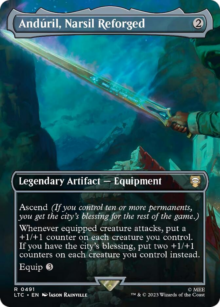Anduril, Narsil Reforged (Borderless) (LTC-491) [Tales of Middle-earth Commander] Foil