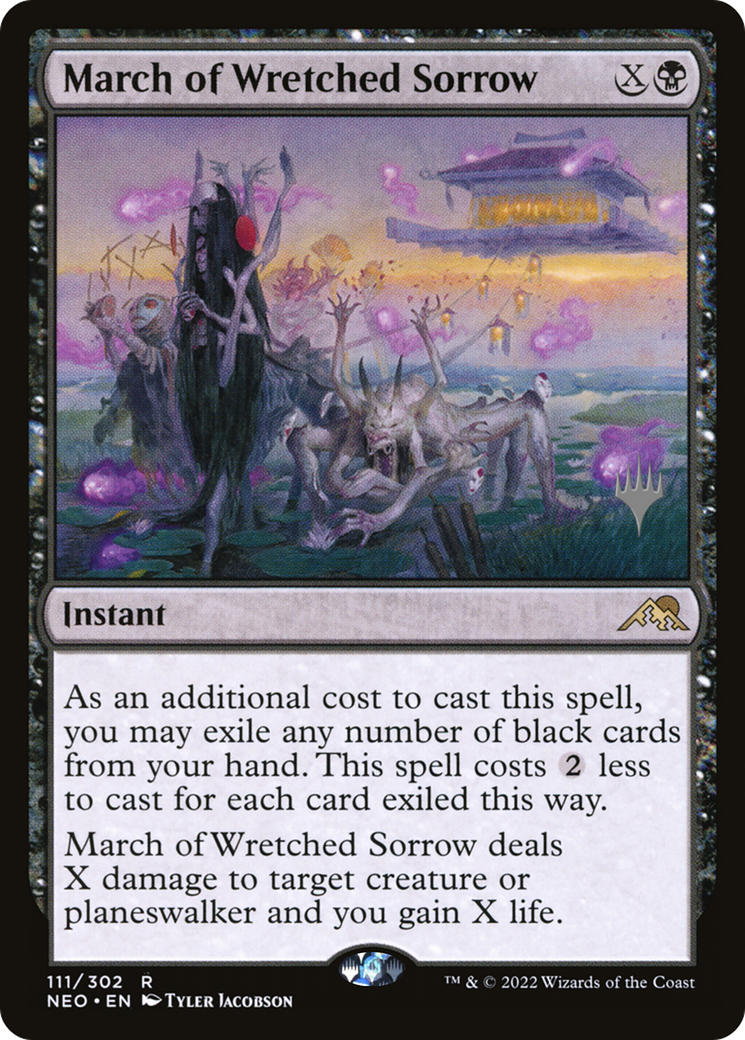 March of Wretched Sorrow (PPNEO-111) [Promo Pack: Kamigawa: Neon Dynasty Promos]