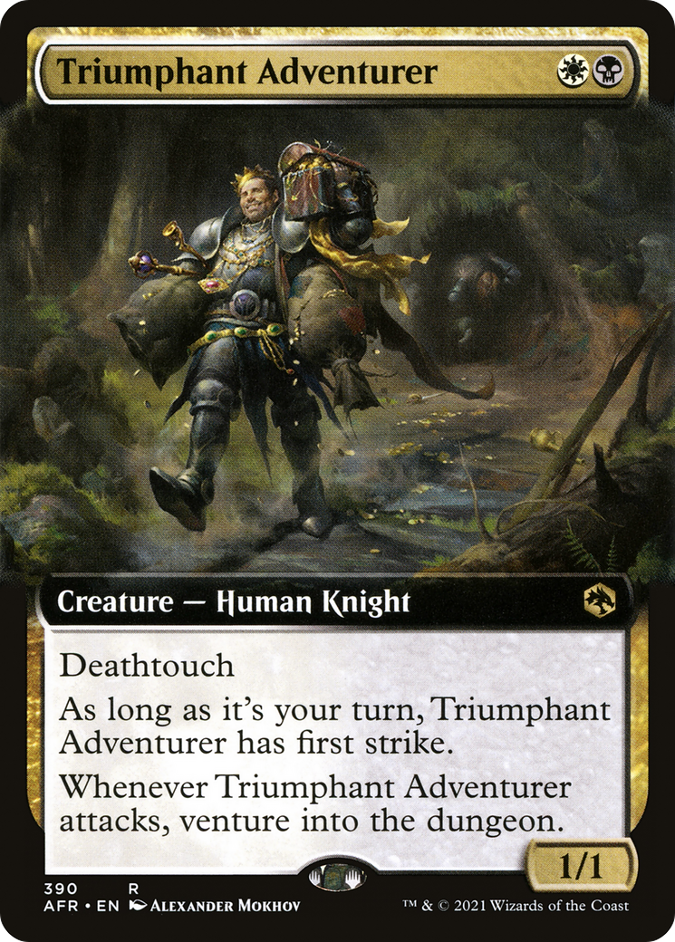Triumphant Adventurer (AFR-390) [Adventures in the Forgotten Realms]: (Extended Art) Foil