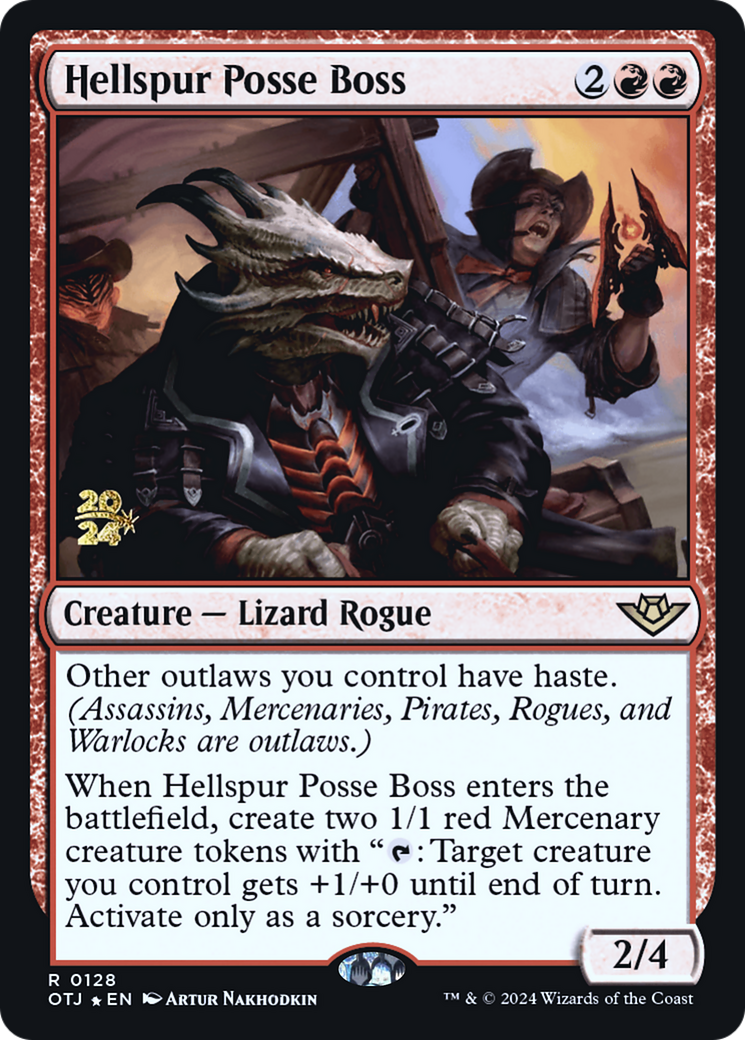 Hellspur Posse Boss (PRE-128S) [Outlaws of Thunder Junction Promos] Foil