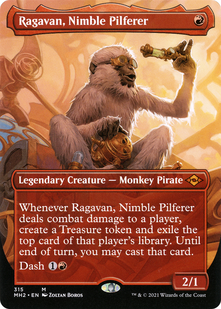 Ragavan, Nimble Pilferer (Borderless) (MH2-315) (Borderless) [Modern Horizons 2]