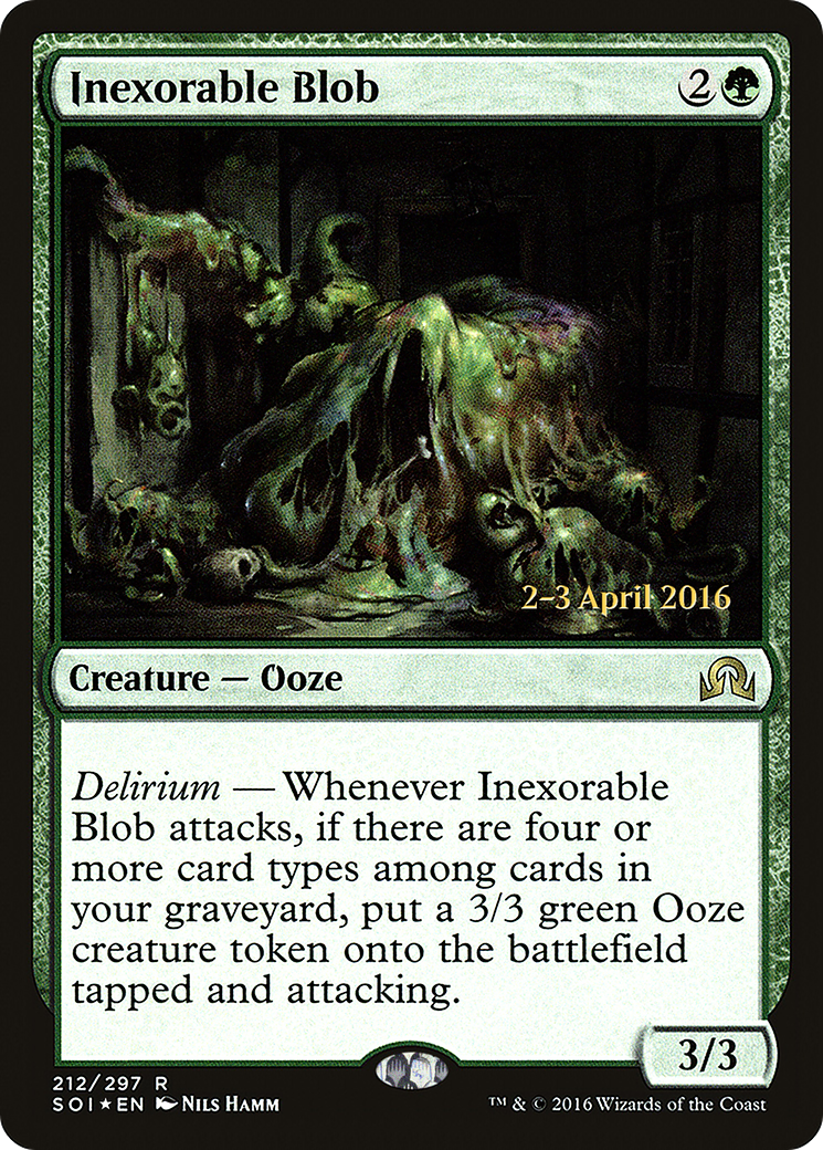 Inexorable Blob (PRE-212S) [Shadows over Innistrad Promos] Foil