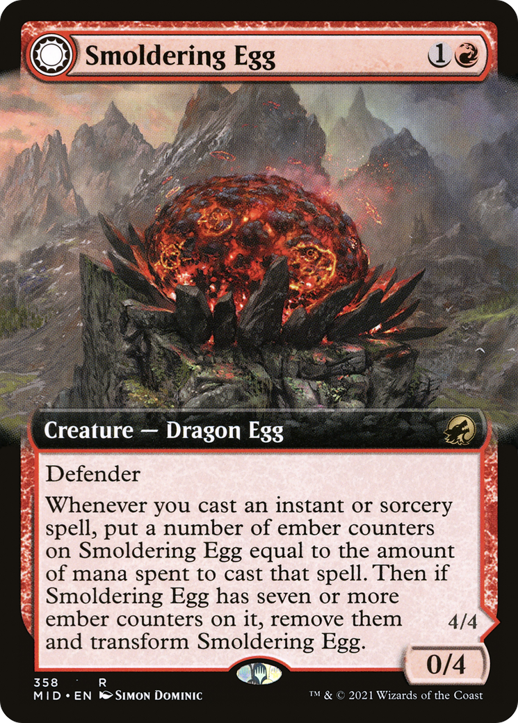 Smoldering Egg (Extended Art) (MID-358) [Innistrad: Midnight Hunt]