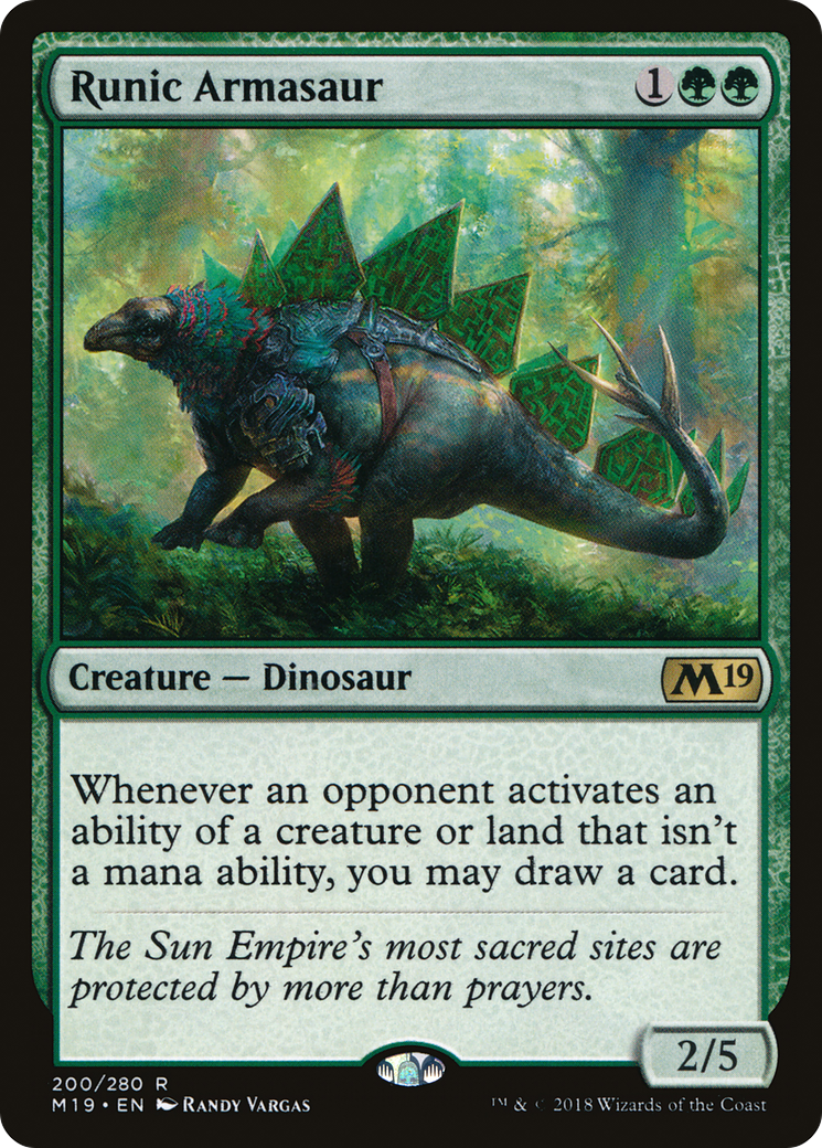 Runic Armasaur (M19-200) [Core Set 2019] Foil