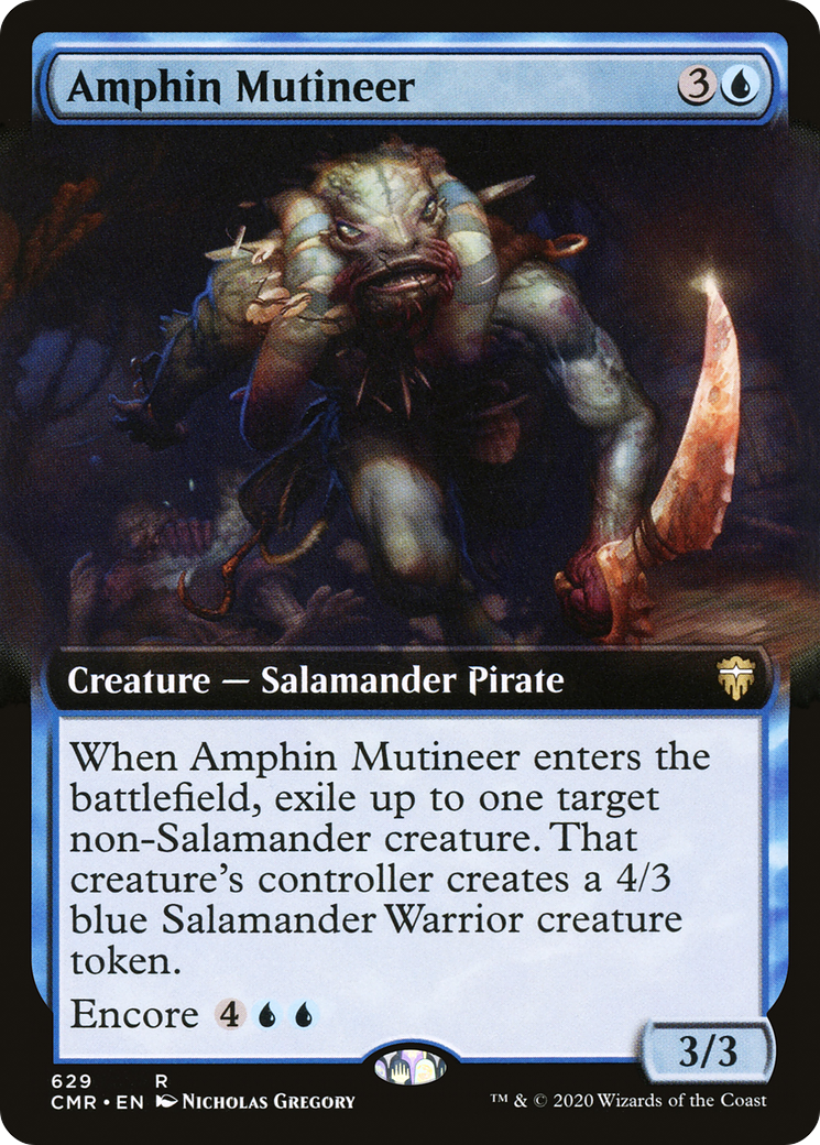 Amphin Mutineer (CMR-629) [Commander Legends]: (Extended Art) Foil