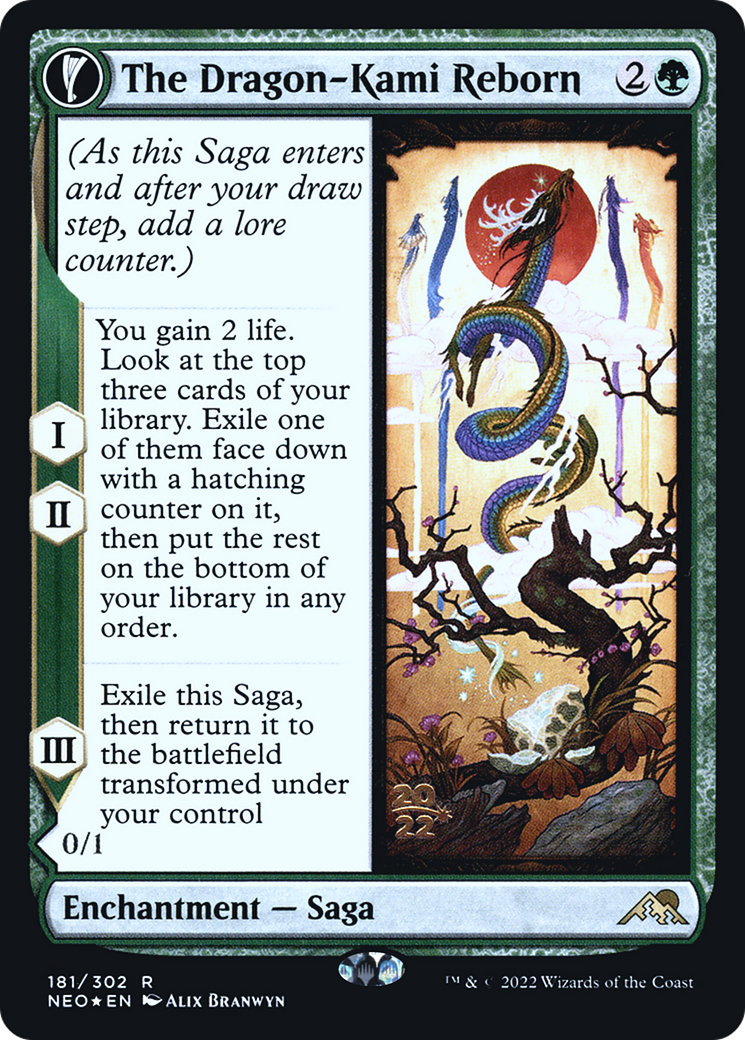 The Dragon-Kami Reborn (PRE-181) [Kamigawa: Neon Dynasty Promos] Foil