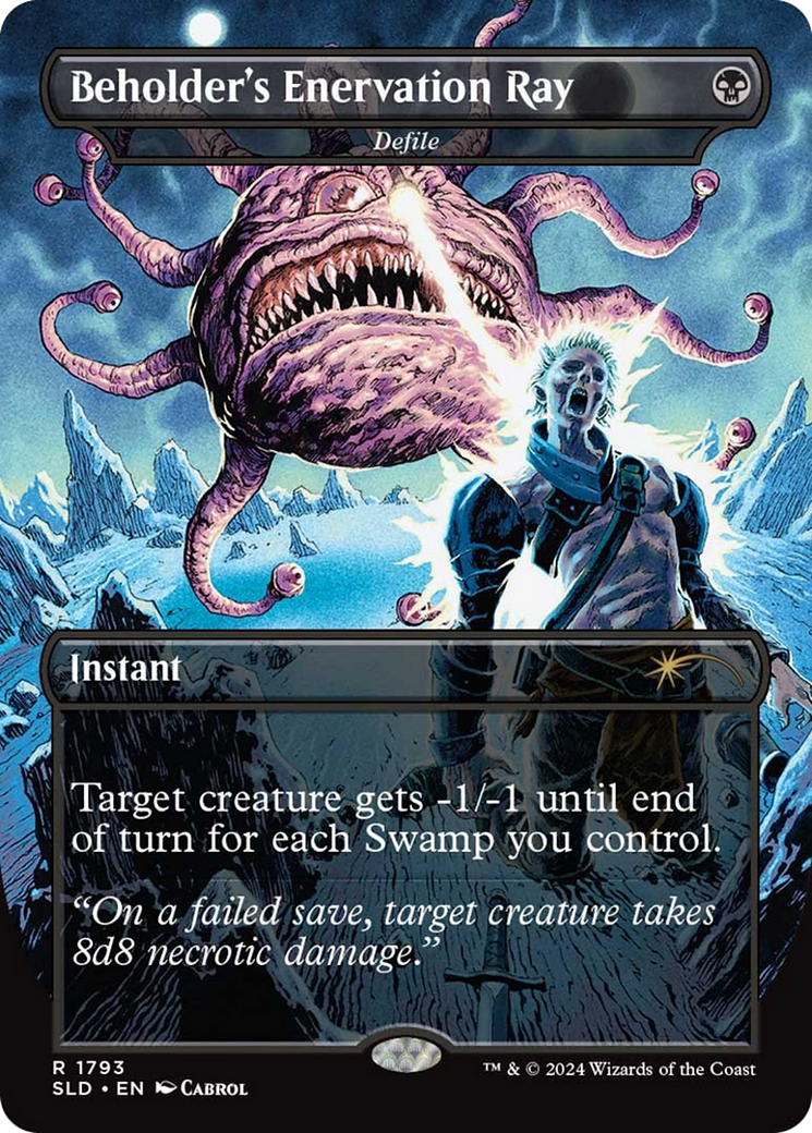 Defile (SLD-1793) [Secret Lair Drop] / Beholder's Enervation Ray (Borderless)