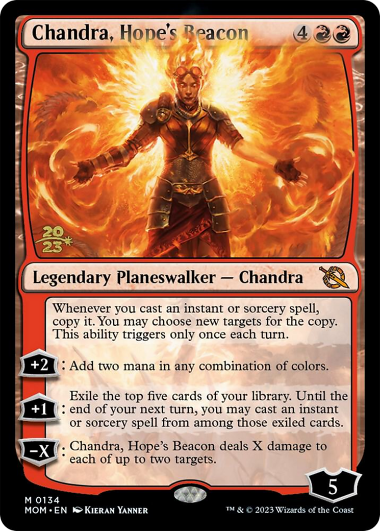 Chandra, Hope's Beacon (PRE-134S) [March of the Machine Promos] Foil