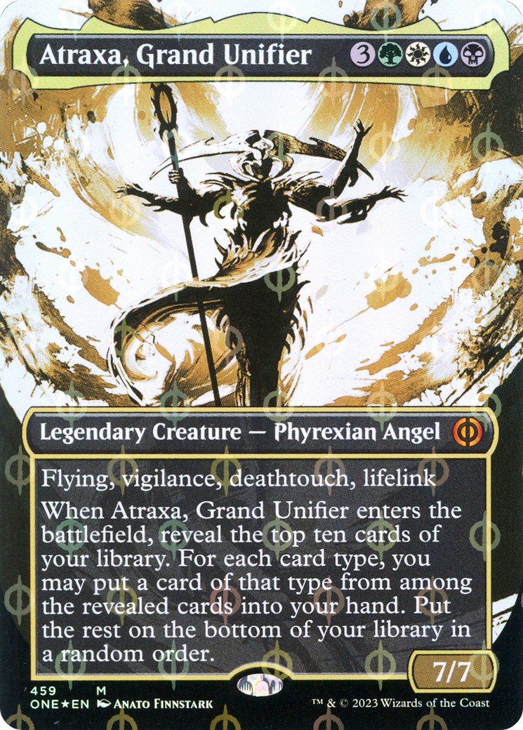Atraxa, Grand Unifier (ONE-459) [Phyrexia: All Will Be One]: (Showcase) (Borderless) Foil