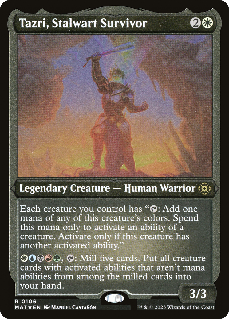 Tazri, Stalwart Survivor (MAT-106) [March of the Machine: The Aftermath] Etched Foil