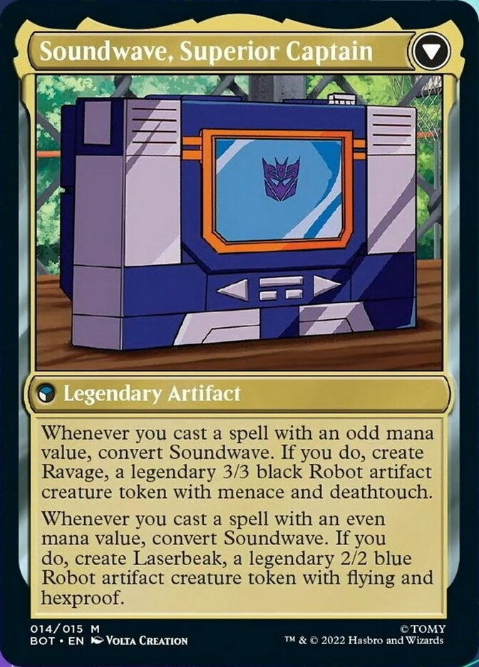 Soundwave, Sonic Spy // Soundwave, Superior Captain (BOT-014) [Transformers]: (convertdfc) Foil