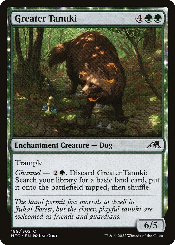 Greater Tanuki (NEO-189) [Kamigawa: Neon Dynasty] Foil