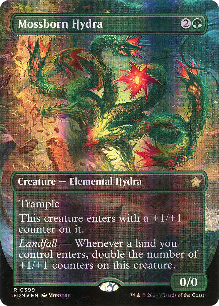 Mossborn Hydra (FDN-399) [Foundations] (Borderless) Foil