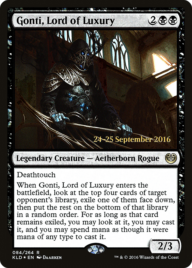 Gonti, Lord of Luxury (PRE-84S) [Kaladesh Promos] Foil