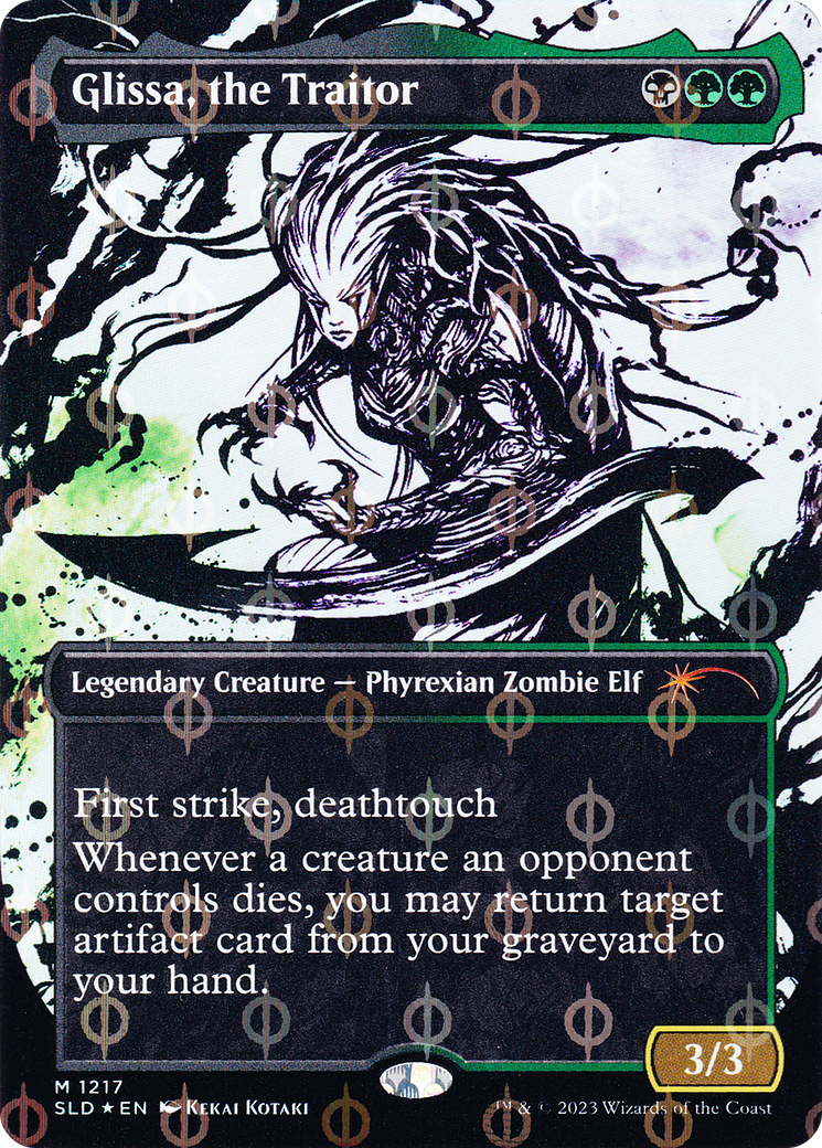 Glissa, the Traitor (Step-and-Compleat Foil) (SLD-1217) (Borderless) [Secret Lair Drop] Foil