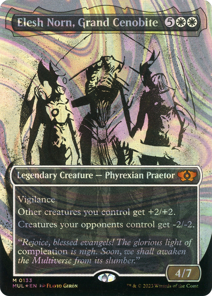 Elesh Norn, Grand Cenobite (MUL-133) [Multiverse Legends]: (Showcase) (Borderless) Foil